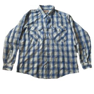 CC Filson Co Long Sleeve Button Up Shirt Mens XXL Fishing Plaid Vintage Roll Tab